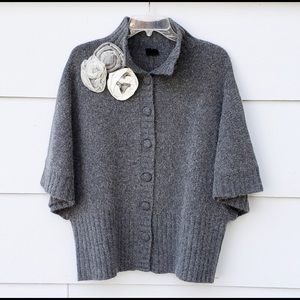CoVelo grey button up lambswool sweater